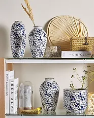Blumenvase MUTILENE 25 cm Steinzeug Weiss_1178487
