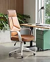 Office Chair DELIGHT Faux Leather Sand Beige