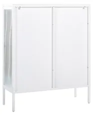 Szafka ze szklanymi drzwiami SARRE 90 cm Metal Biały_850348
