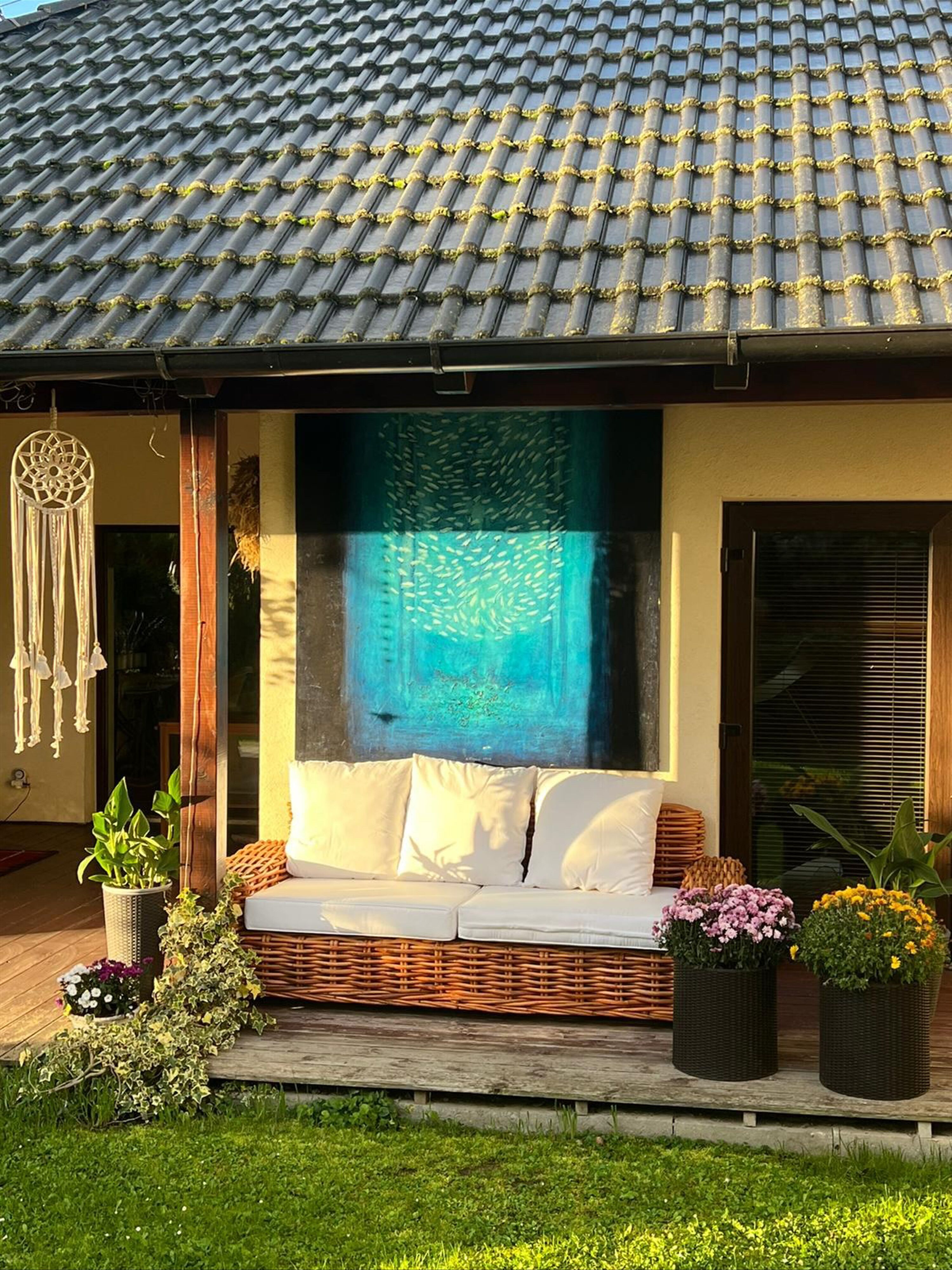 3 Seater Rattan Garden Sofa Natural FORLI | Beliani.co.uk