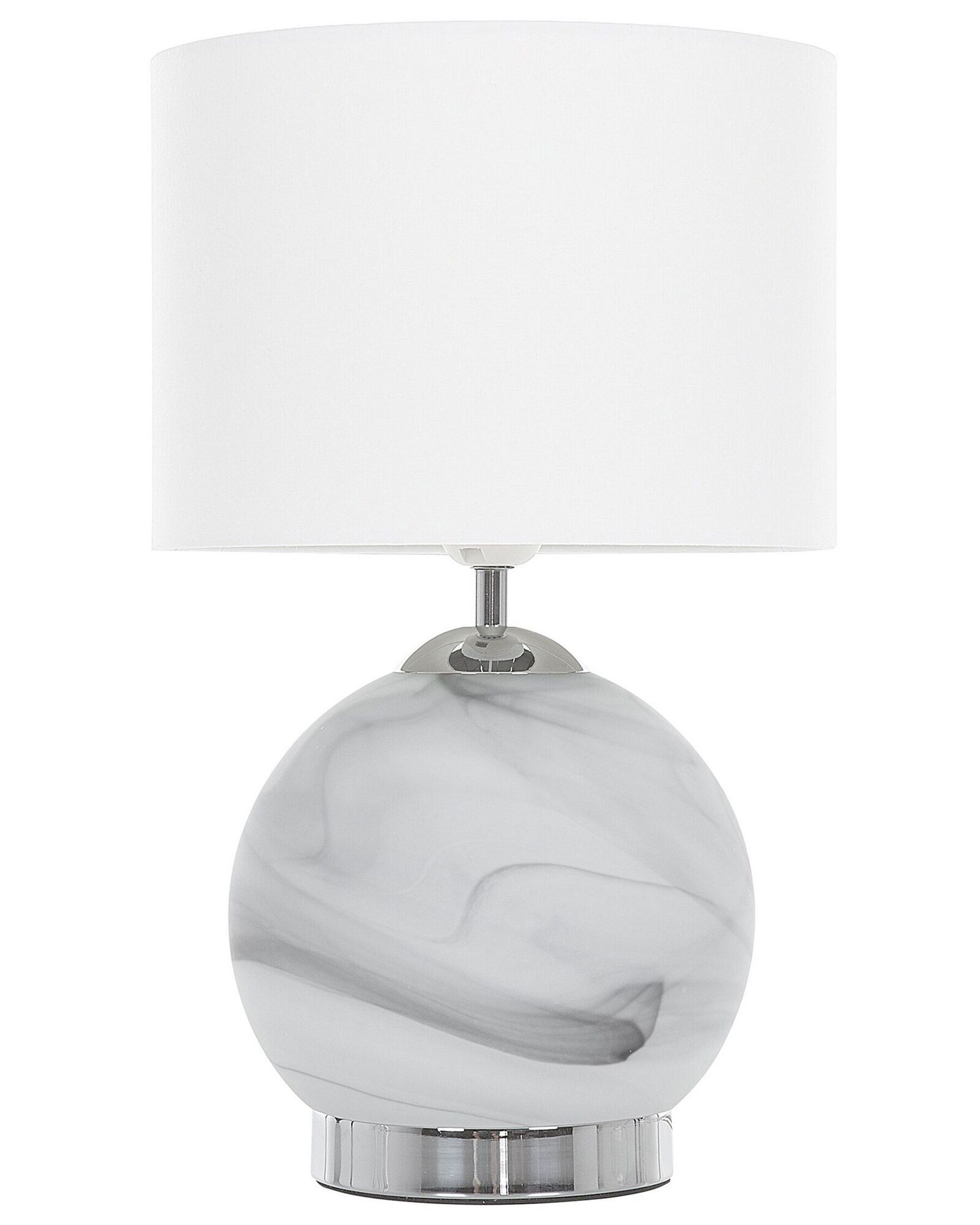 Fehér üveg asztali lámpa 40 cm UELE_722909