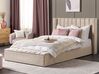 Sametová postel s úložným prostorem 180 x 200 cm béžová NOYERS_834527