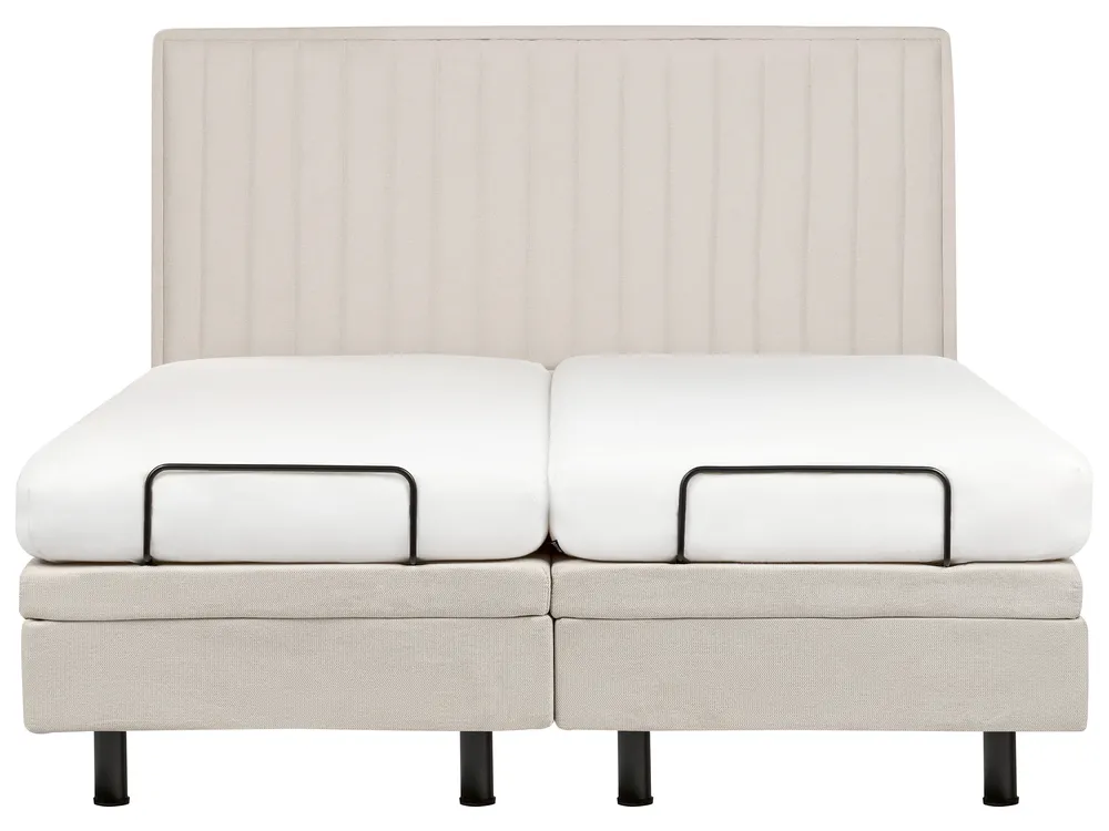 Bett verstellbar Stoff DUKE II 160 x 200 cm Hellbeige_910547