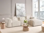Corner Sofa 3 Seater DOLVA Corduroy Off-White Left Hand_863066