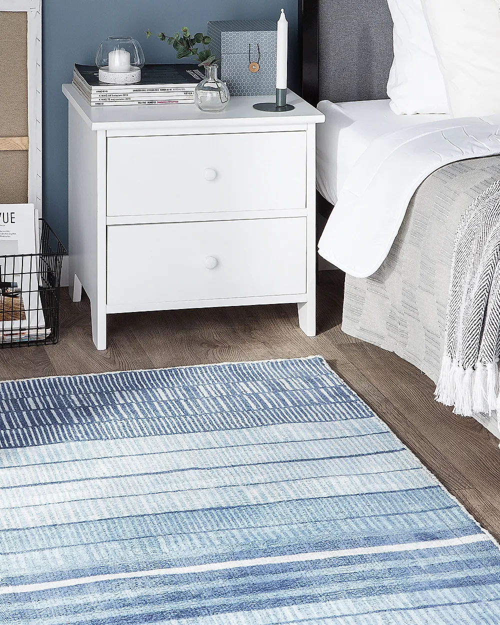 Tapis YARDERE Bleu clair 80 x 150 cm Soie artificielle_1178228