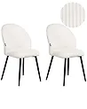 Set of 2 Dining Chairs ELOY Corduroy Off-White