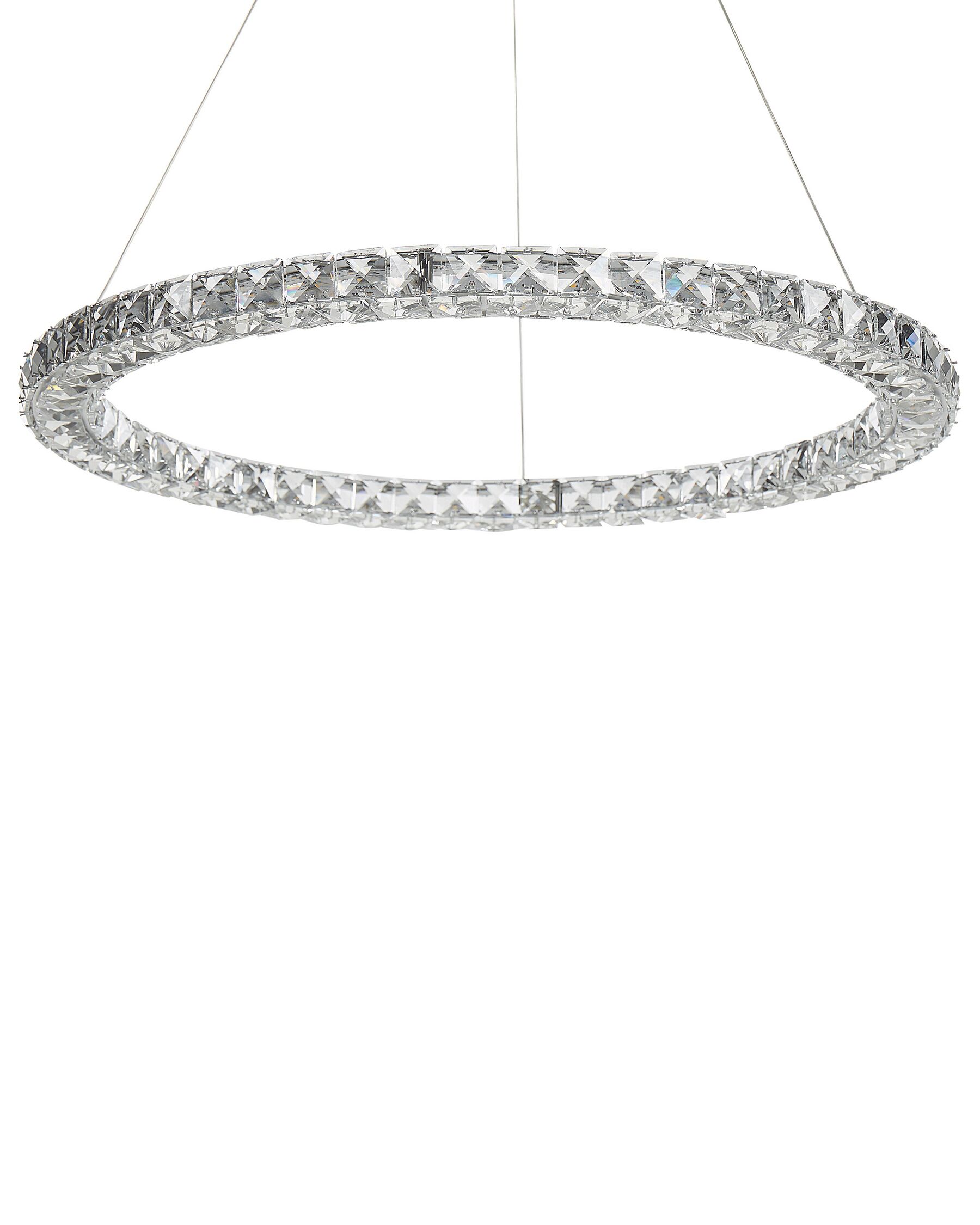 Lampadario LED cristallo e metallo argento ⌀ 60 cm MAGAT_824680