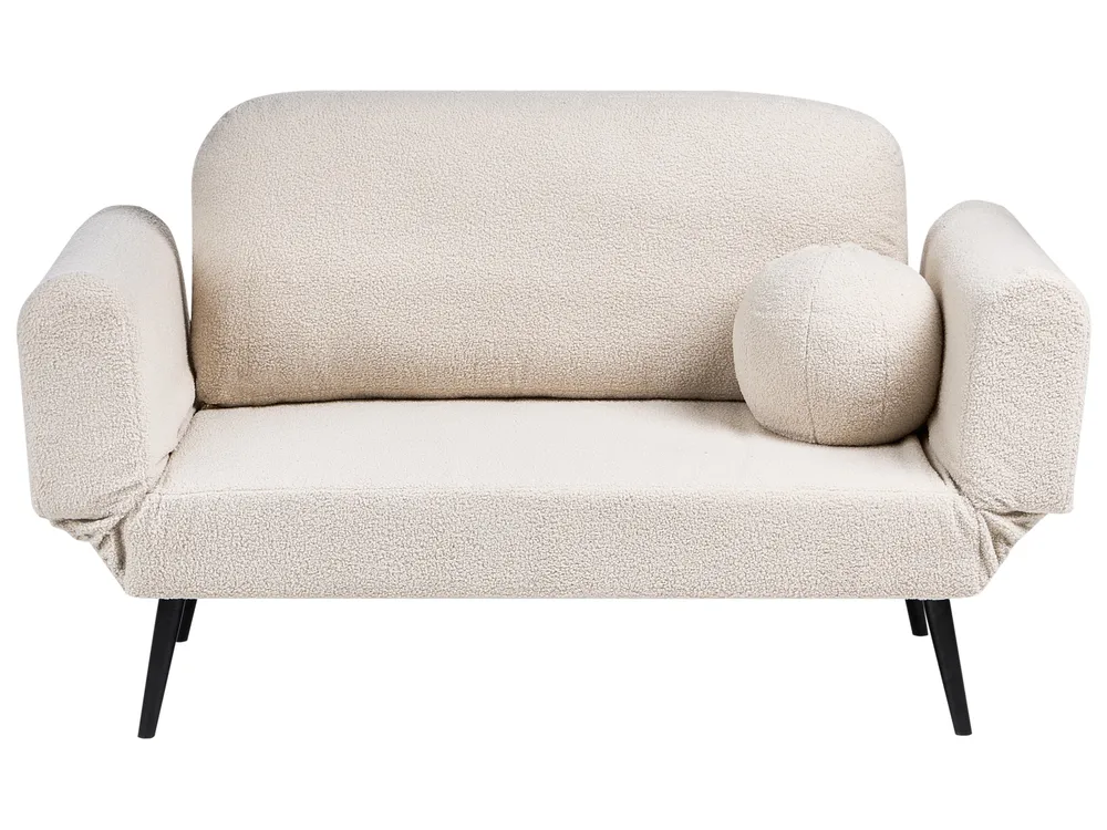 Sofa Bed 2 Seater DOROTEA Boucle Off-White_1071443