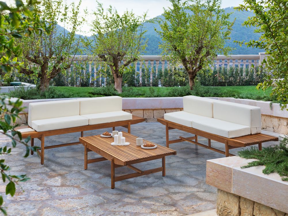 Solid Wood Extra Large Wooden Garden Table Garden Furniture Set