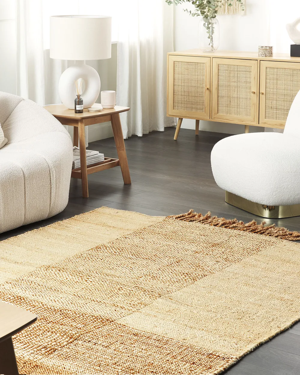 Rug HAMZALAR Beige 140 x 200 cm Jute