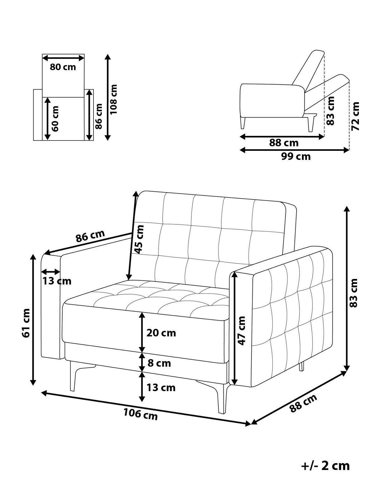 Armchair ABERDEEN Boucle Off-White_959018