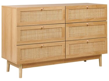 6 Drawer Chest Light Wood NIVO