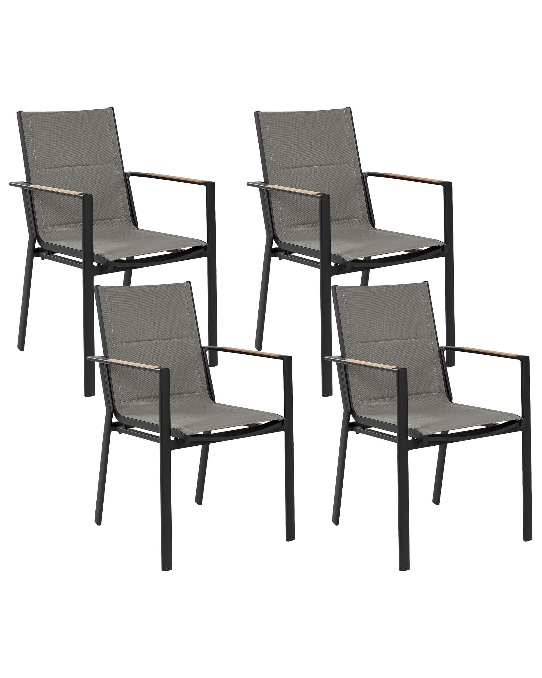 Lot de 4 chaises de jardin noires BUSSETO_841740