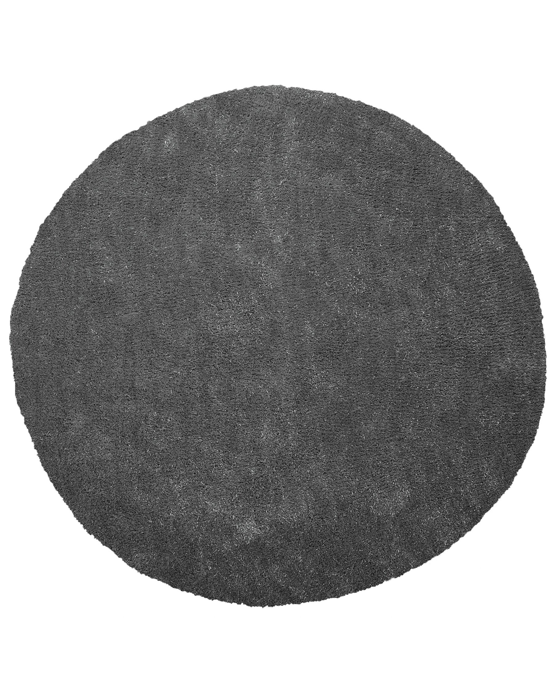 Tappeto shaggy grigio scuro tondo ⌀ 140 cm DEMRE_738120