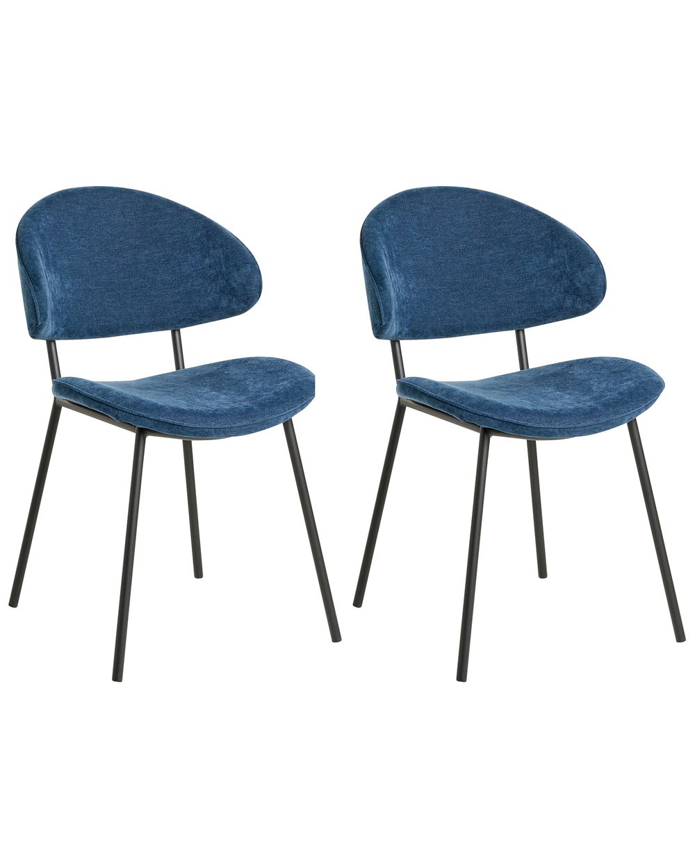 Esszimmerstuhl 2er Set KIANA Stoff Dunkelblau