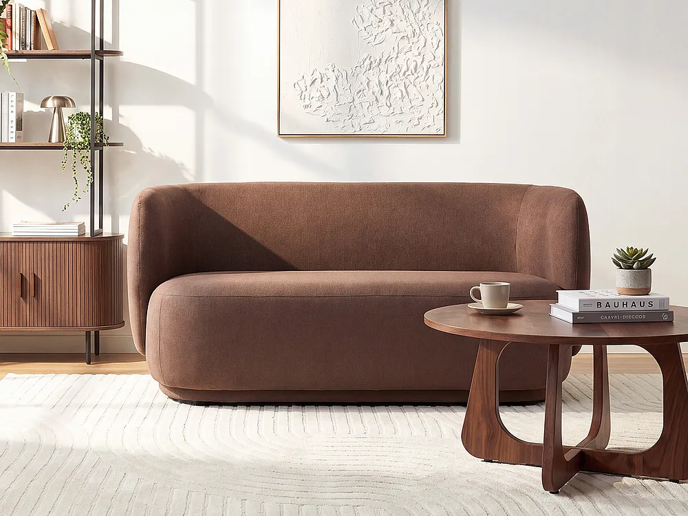 Sofa 3 Seater MELLOSA Fabric Brown_1197339