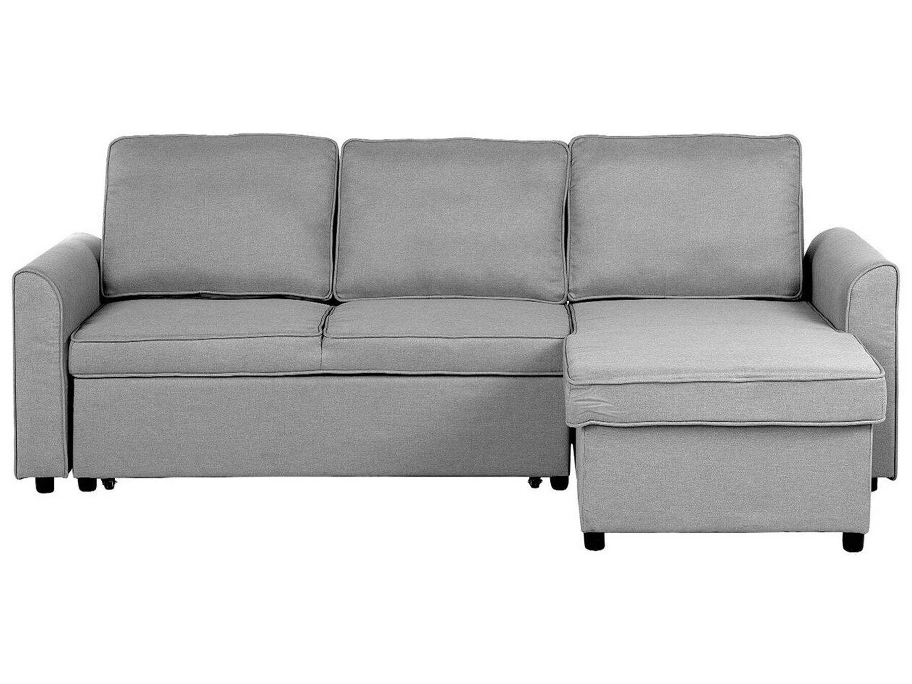 Canapé angle côté gauche convertible en tissu gris clair 3 places NESNA_720331