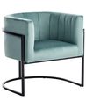 Poltrona LARVIK Velluto Verde menta