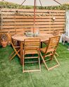 Tuinstoel set van 6 acaciahout bruin TOLVE_901304