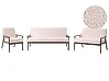 Living Room Set 6 Seater ESRUM Boucle Dark Brown/ Beige