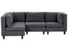4 Seater Right Hand Modular Fabric Corner Sofa Dark Grey UNSTAD_924601