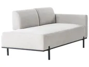 Chaise Longue SAVASSE Faux Linen Light Grey_1004554