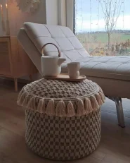 Pouffe PIRAK Cotton Light Beige_998983