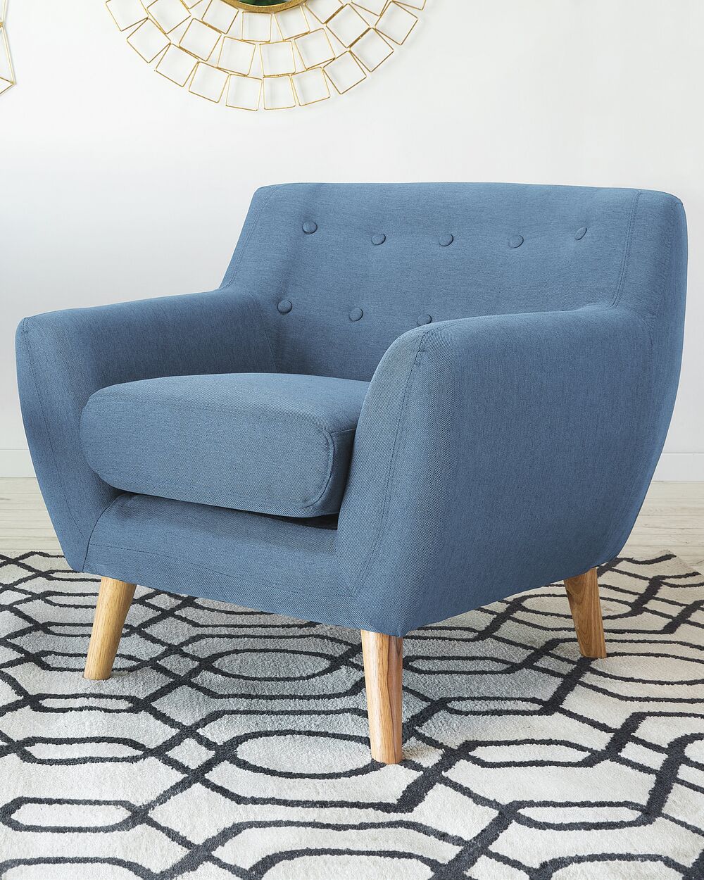 Armchair MOTALA Fabric Blue Beliani