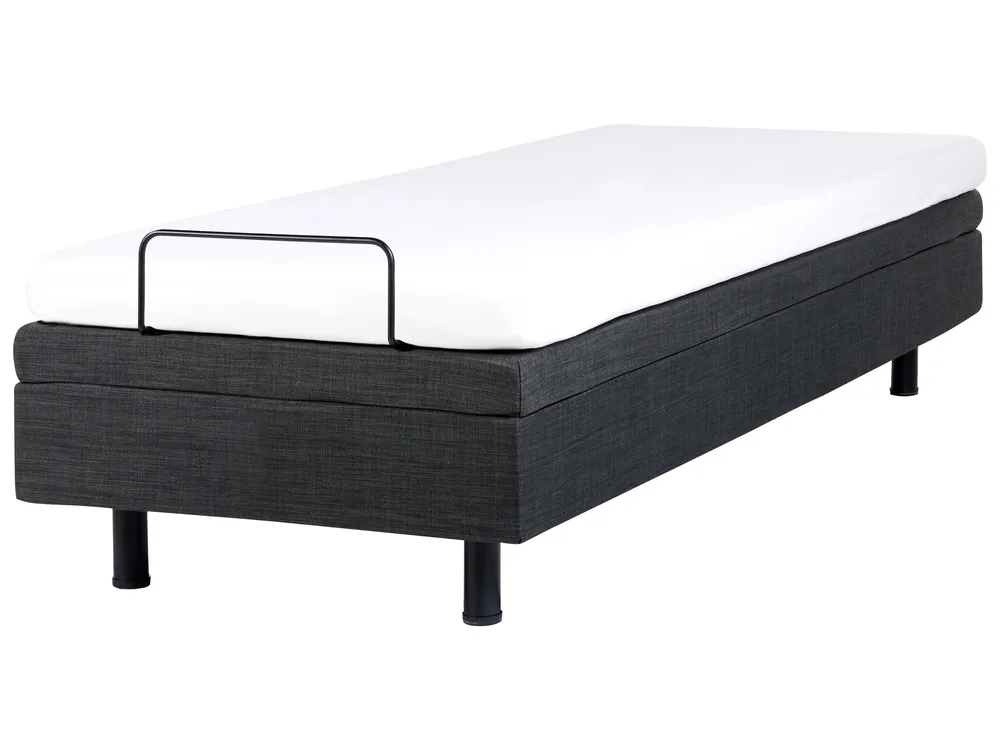 Verstellbares Bett ohne Kopfteil Stoff DUKE 80 x 200 cm Dunkelgrau_951787