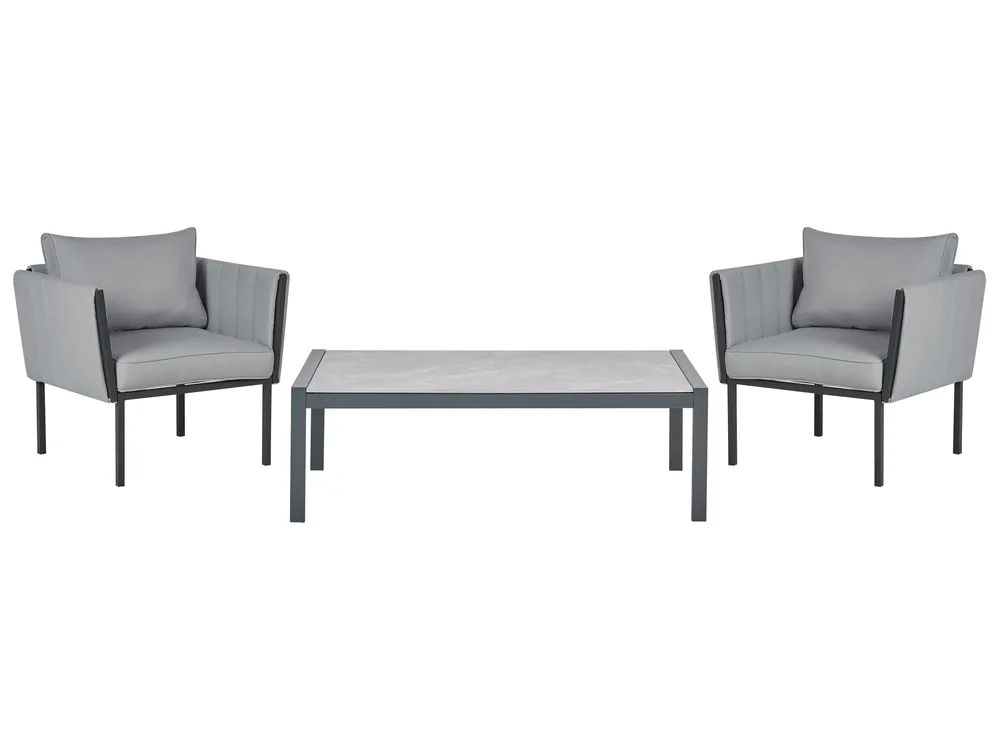 Garden Lounge Set with Table 5 Seater SKALA Metal Dark Grey_934672