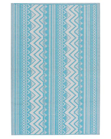 Tapis extérieur au motif zigzag turquoise 120 x 180 cm NAGPUR