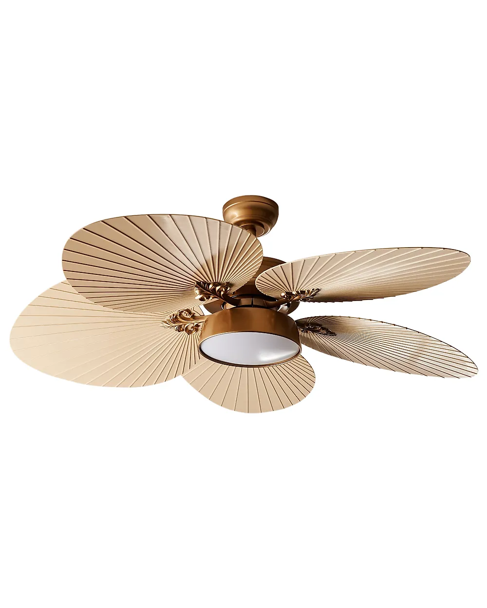 BEL AIR HOME Ventilateur Plafond LED 59,5 Cm Rond - Anneau Lumineux + Grille Rotative + Télécommande - Blanc Moderne