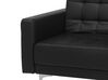 Modular Faux Leather Living Room Set Black ABERDEEN_715787