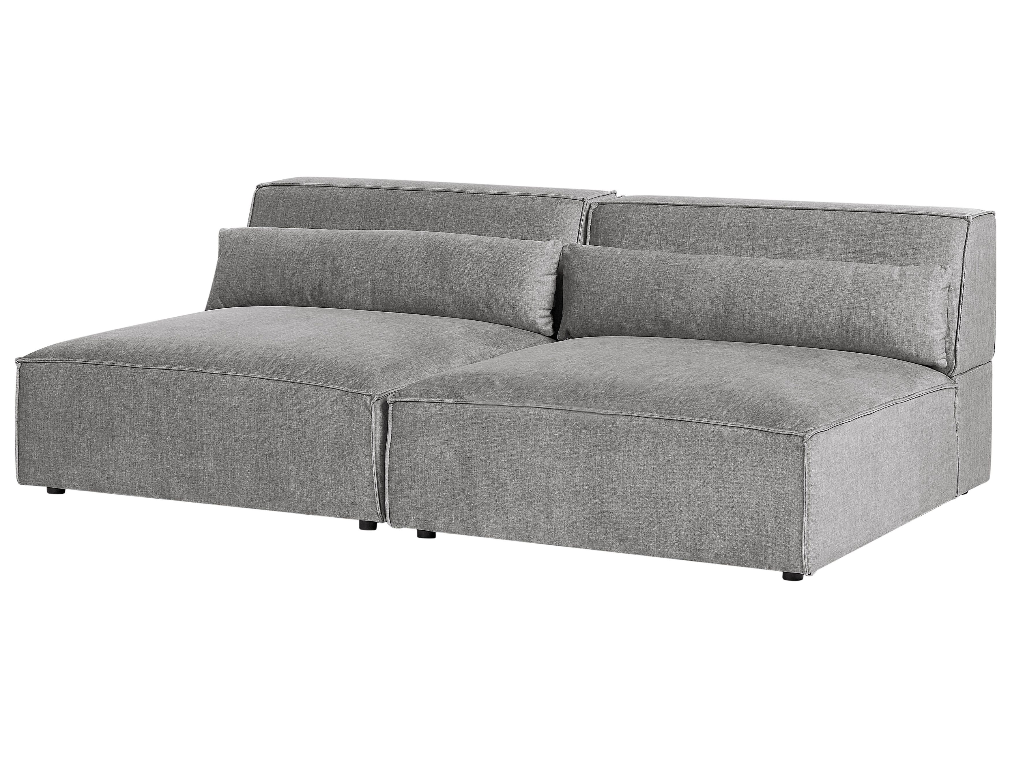 Intro Module Sofa Modular Sofa 2 Seater HELLNAR Fabric Grey | Beliani.co.uk
