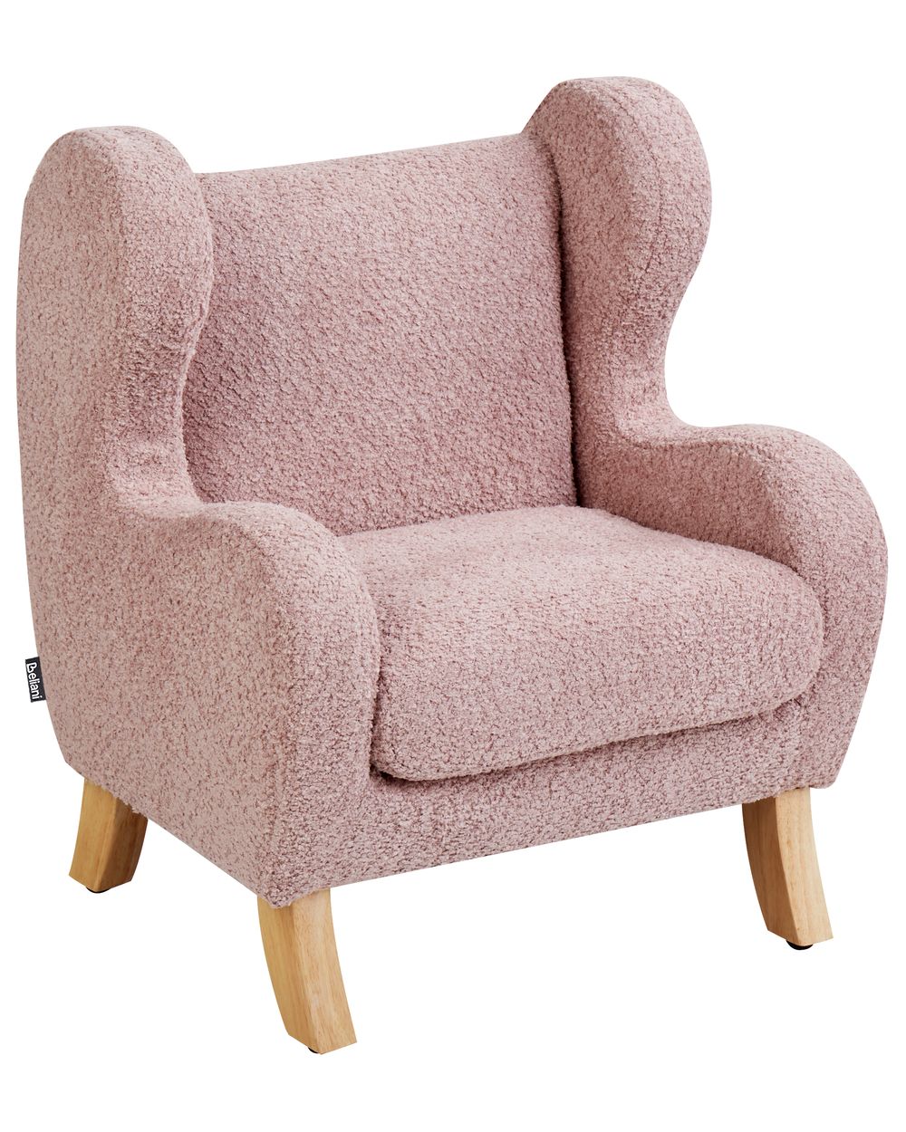 Kids Boucle Armchair Pink FARUM Beliani