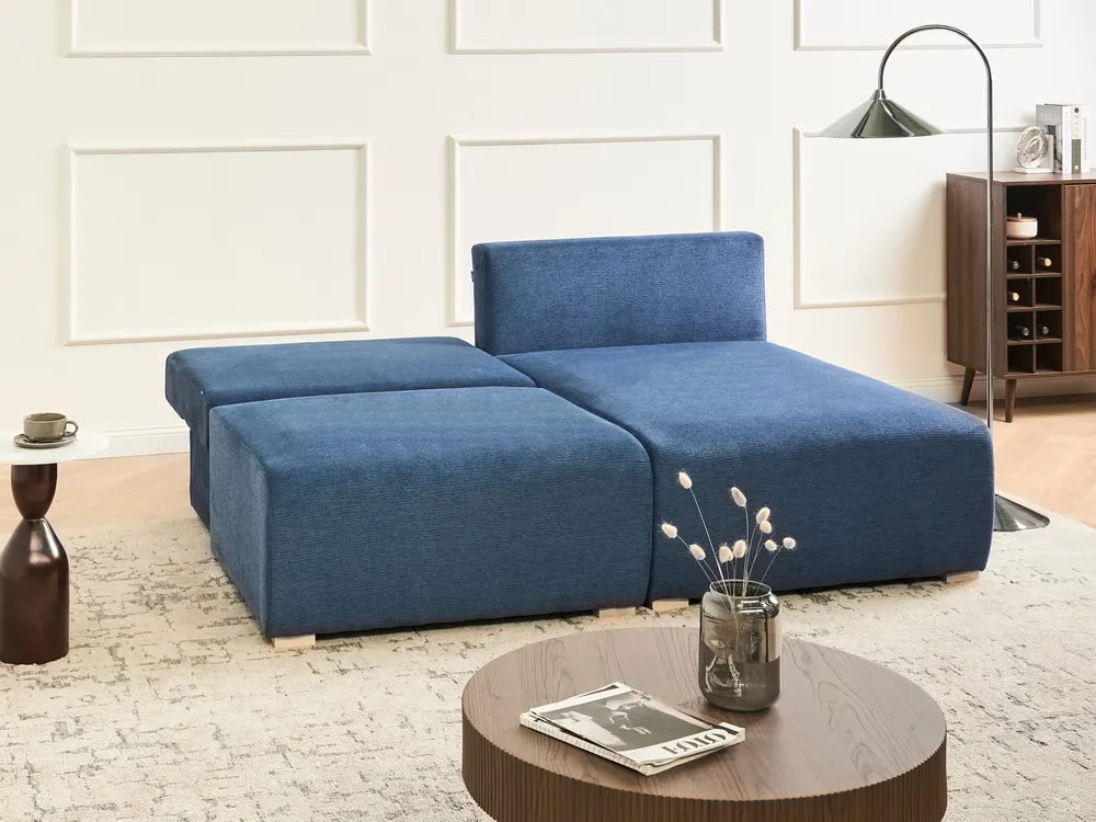 Modular Corner Sofa NERBO Fabric Blue Left Hand_1034960