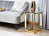 Mesa auxiliar CRYSTAL Vidrio templado Dorado