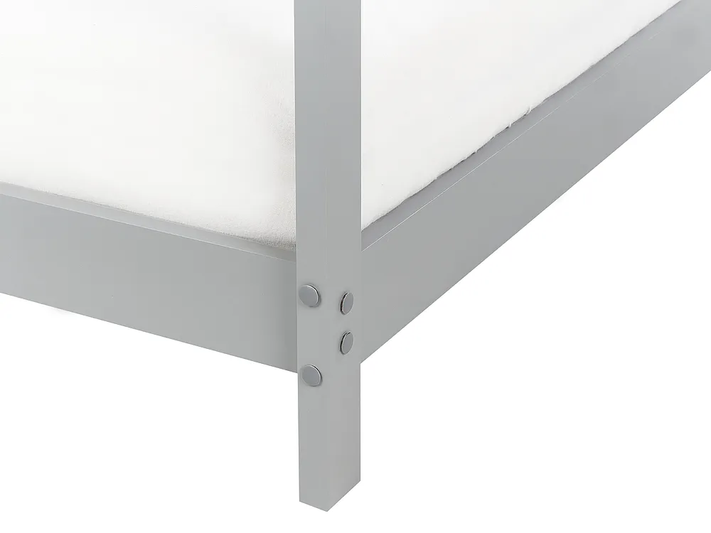 Kids Bed House Pine Wood ORLU 90 x 200 cm (EU Single) Grey_911143