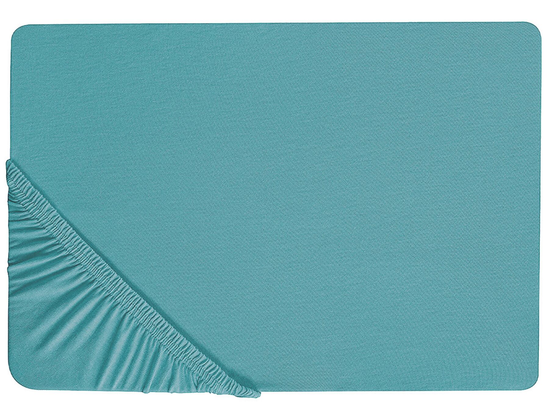 Cotton Fitted Sheet 180 x 200 cm Turquoise HOFUF_815958