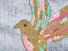 Welurowa poduszka dekoracyjna w kolibra 45 x 45 cm szara RUELLIA_892857