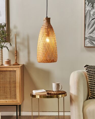 Bamboo Hanging Lamp Light Wood LWELA