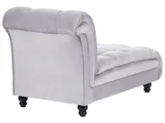 Left-Hand Chaise Longue LORMONT Velvet Light Grey_763322
