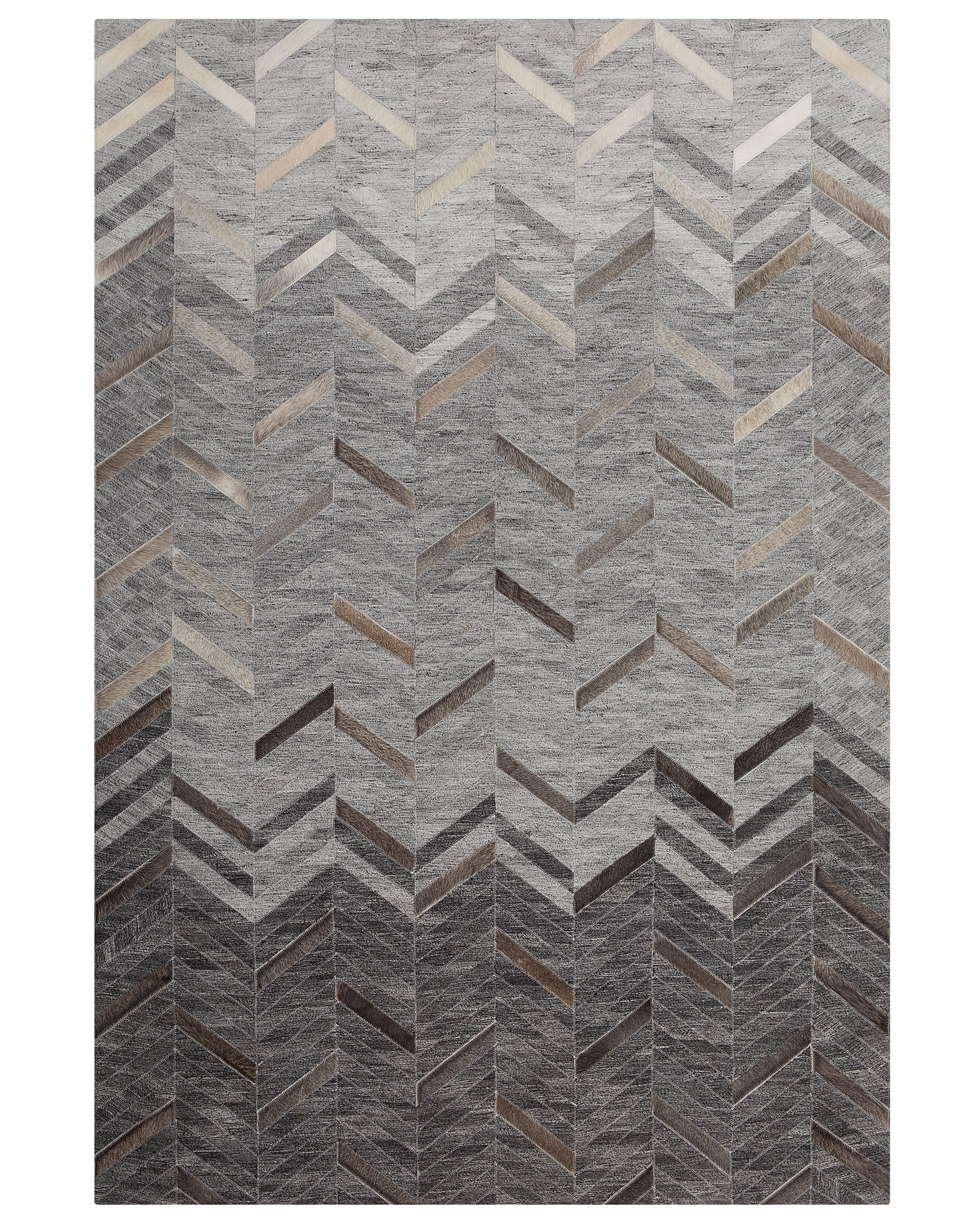 Kožený koberec 160 x 230 cm sivý ARKUM_751221