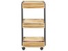 Metalowy wózek kuchenny 3-poziomowy jasne drewno z czarnym LETINO_792097
