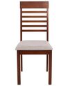 Set of 2 Wooden Dining Chairs Dark Wood and Taupe ORTLEY_926600