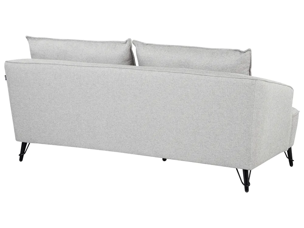 Living Room Set 5 Seater HOBRO Fabric Light Grey_949680