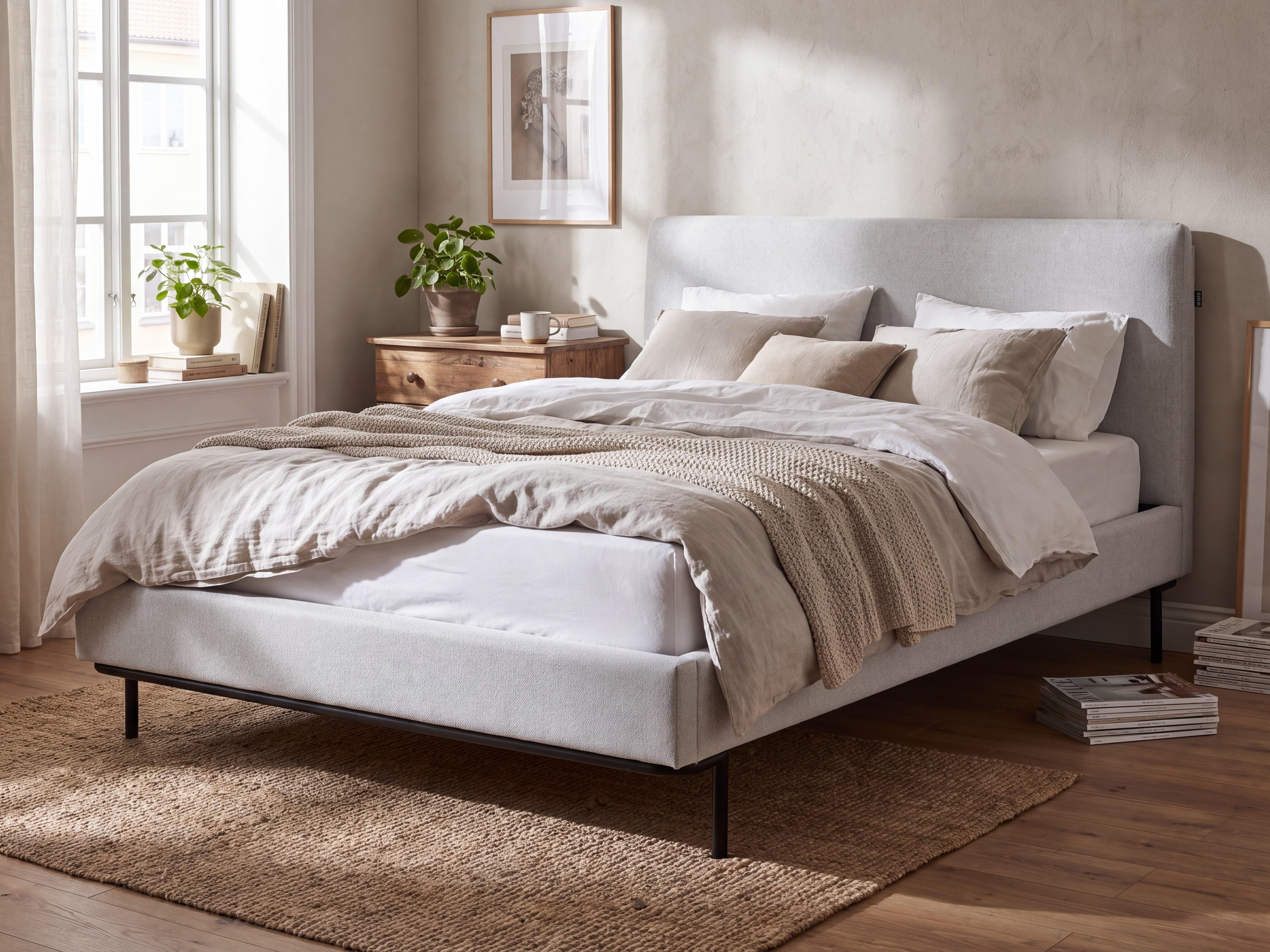 Bed Fabric CORIO 140 x 200 cm (EU Double) Light Grey