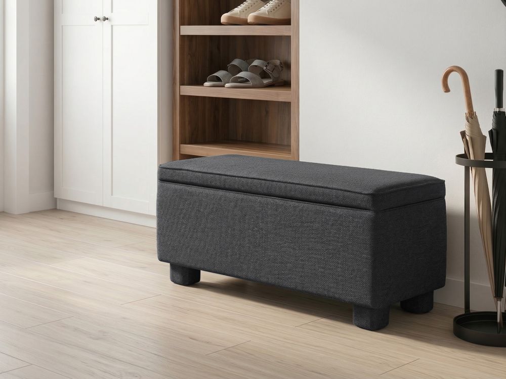 Upholstered Storage Bench ITHACA Fabric Black