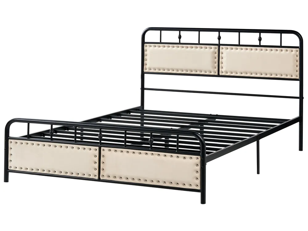 Bett mit Lattenrost Metall BREUILLET 140 x 200 cm Schwarz_1033475