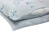 Cotton Sateen Duvet Cover Set Flower Pattern 200 x 220 cm Light Blue EVERGREEN_815224